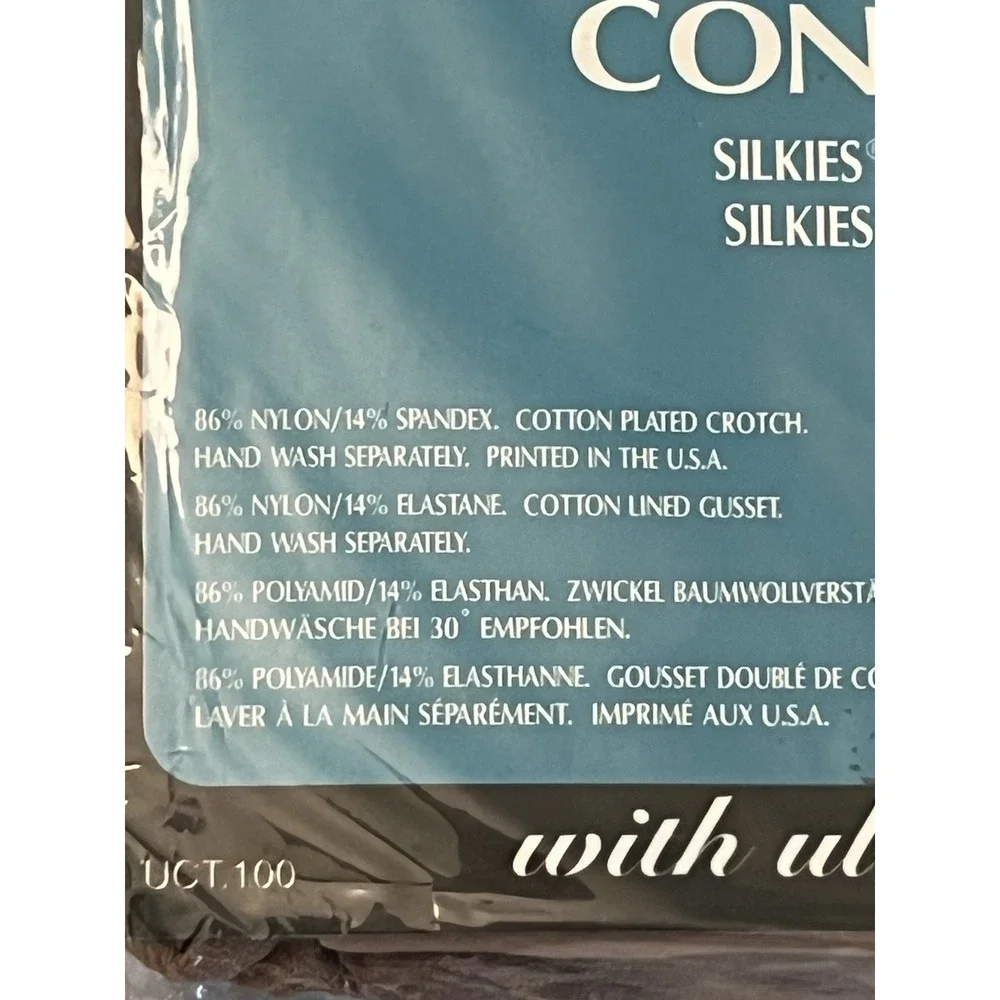 PANTYHOSE Queen Lot Of 3 Silkies NEW NOS VTG Ultra Control Top Nude 030501‎ USA